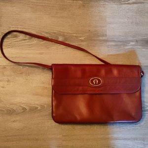 Etienne Aigner Vintage Handmade Leather Burgundy Purse